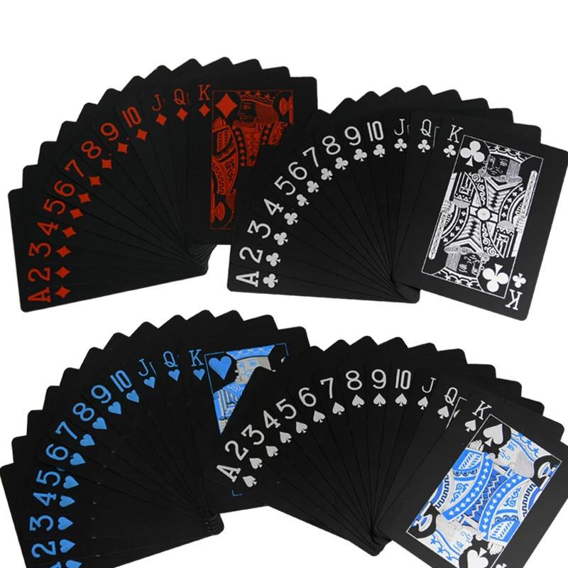 Waterproof Black Plastic Poker Cards Durable Playing Cards Gambling Board Game Family Home Gift