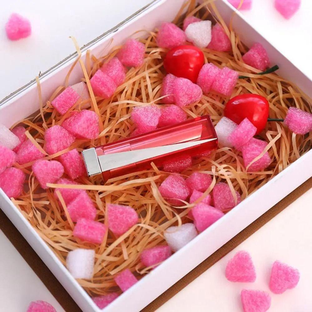 50Pcs Love Heart Shape Wedding Gift Box Fluffy Filler Pink Foam Strip Gift Box Filler  for Gift Box
