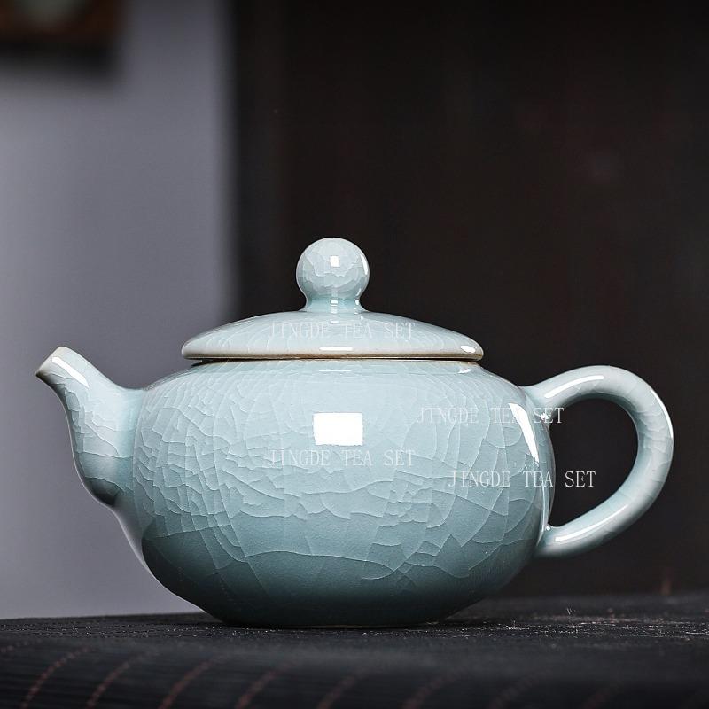 Ice Cracked Glazed Ceramic Teapot Household Large Capacity Teapot Chinese Style Tea Pot with Filter Kungfu Tea Set Teaware