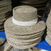 Internet Celebrity Versatile Round Top Fashion Straw Hat Female Summer Celebrity French Natural Salty Straw Weave Flat Brim Sunshade Top Hat