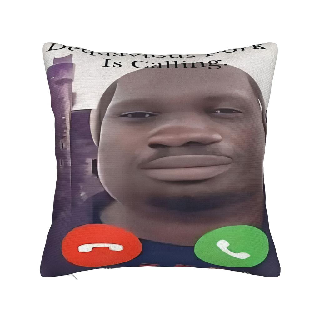 Dequavious Pork Is Calling Pillowcases Kawaii Pillow Case For Chair Sofa Home Decor Comfy Pillow Cover