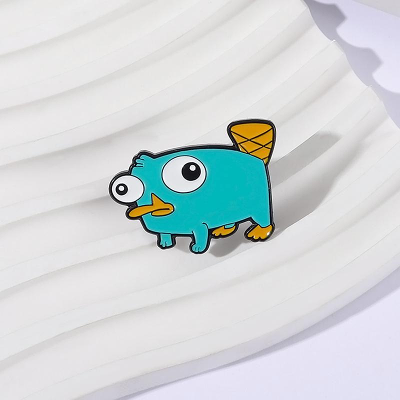 Smaltovaná odznáček Brož Platypus, Roztomilá kachní brož Z kresleného anime, Odznak na batoh, Zábavný šperk Dárek Pro přátele