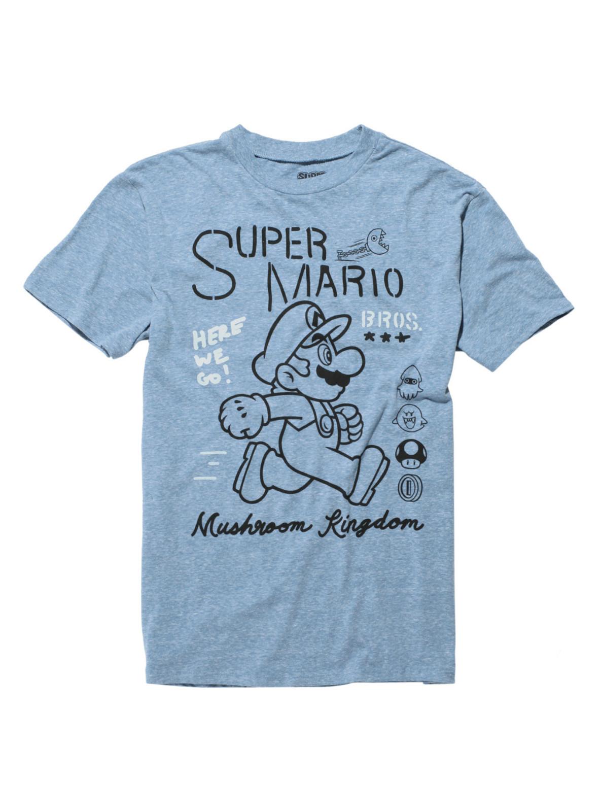 Super Mario Bros. Mario Line Art T-Shirt S разноцветный