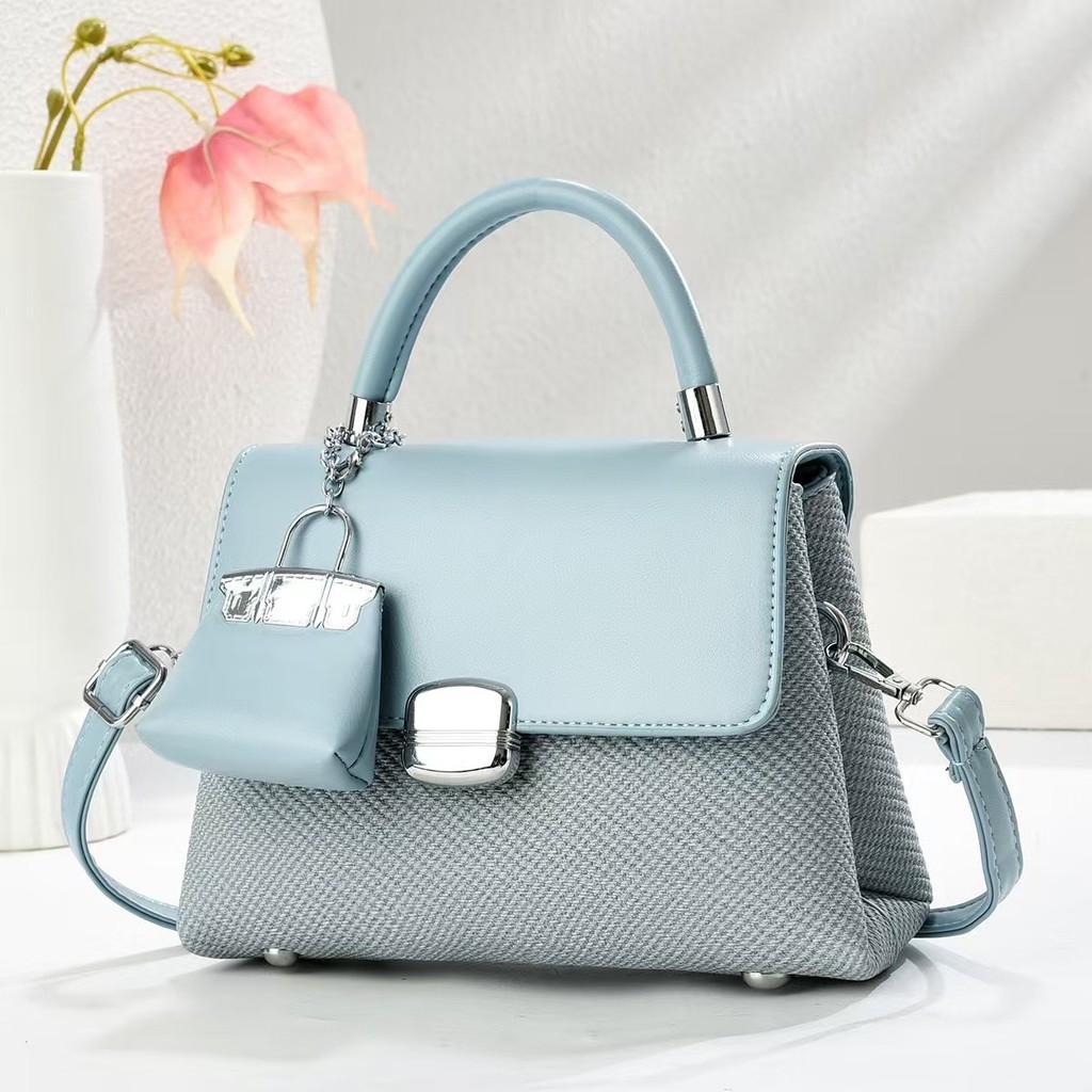 Pu Small Square Bag For Women With Inner Zipper Pouch For Daily Use