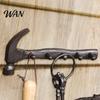 Durable Garden Hook Wrench Hammer Cast Iron Metal Wall Hook, Rustic Vintage Mounted Patio Coat Rack, Multi-functional Garage Tools Key Holder