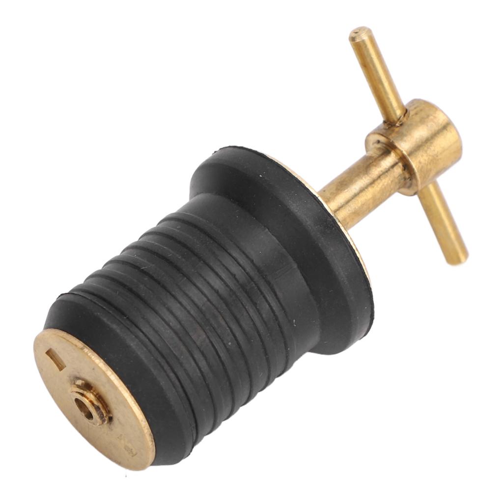 Marine Boat Brass T Handle Drain Plug Strong Structure Twist Turn and Seal Design Rubber Plugs for Yachts Ships 1inch