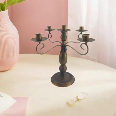 5 Arm Candle Holder Metal Candelabra Housewarming Dinner Party Candelabrum Candlestick for Club