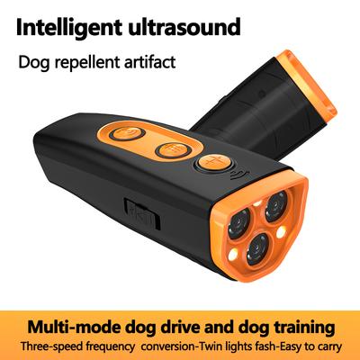 3-in-1 Ultraschall Hundabweiser LED Hundebellen-Trainer Abschreckungsgerät Tragbarer Hund Anti-Bellen Stopp mit Blinklicht