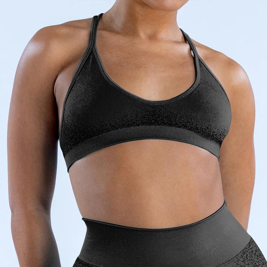 Seamless High Elastic Yoga Bra With Floral Jacquard For Fitness And Running