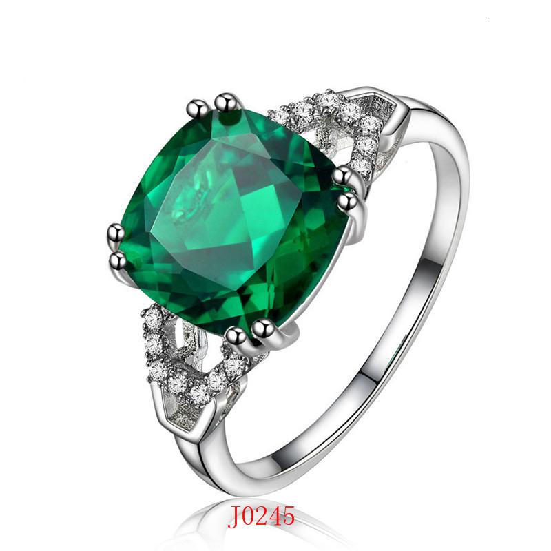 2026 Premium Emerald Jewelry Zircon Ring Geometric Love Wedding Ring Women's Diamond Ring Tide Jewelry