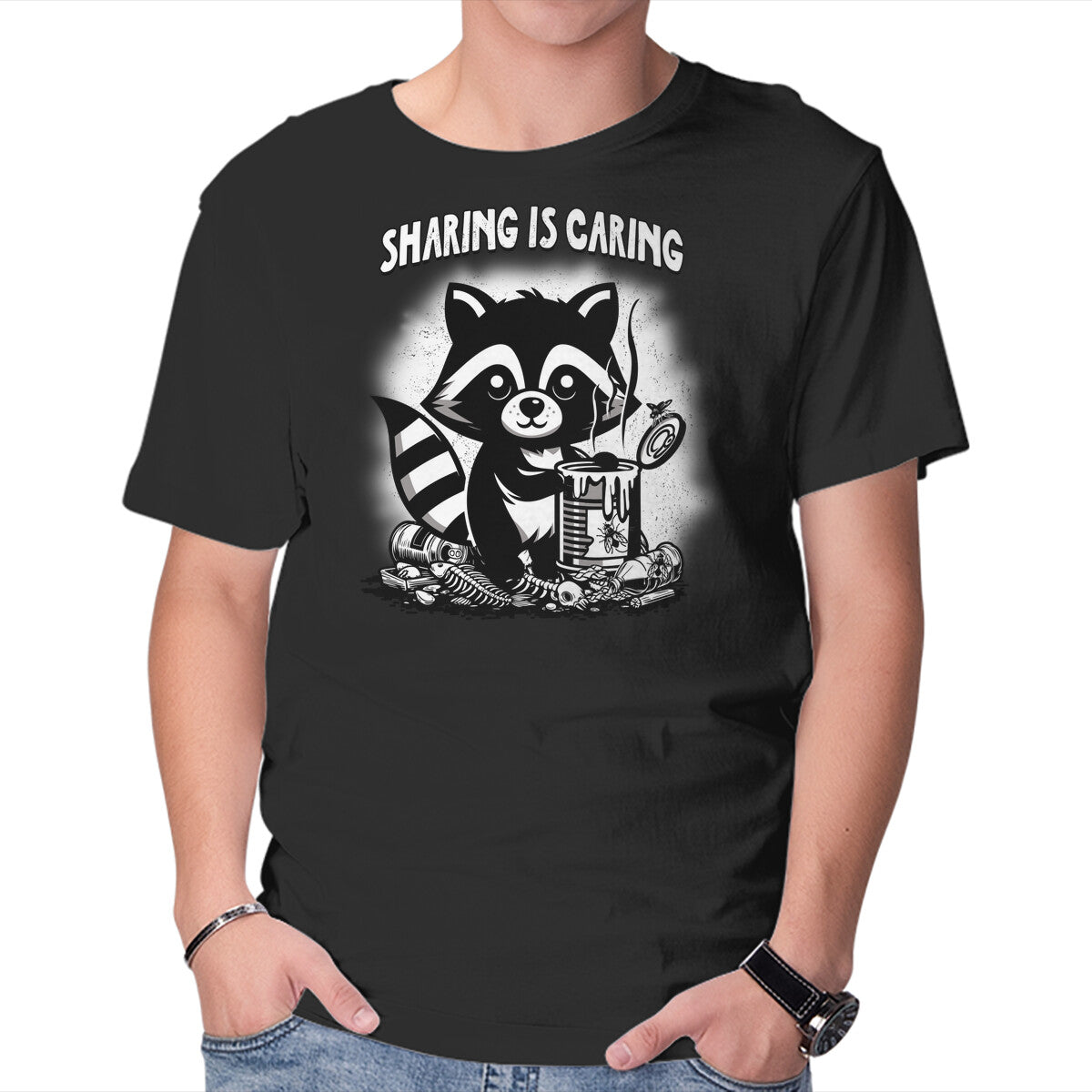 Unisex Crew Neck T-Shirt Sharing Is Caring Graphic Short Sleeve Casual Tee XS