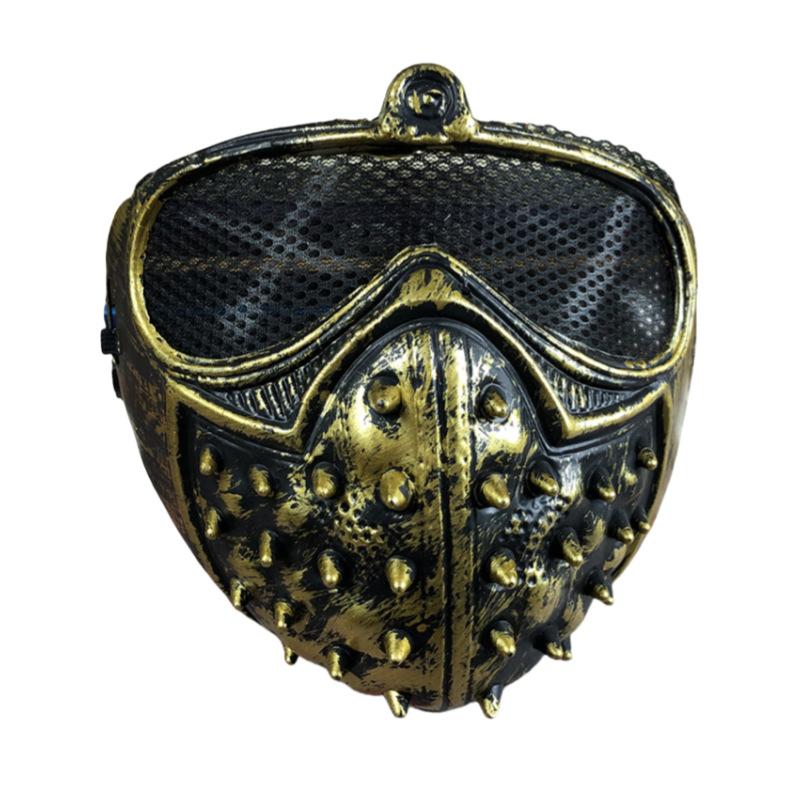1PC Halloween Punk COS Anime Mask Ghost Step Street Dance Willow Spike Stage Performance Men's Half Face Watchdog Mask