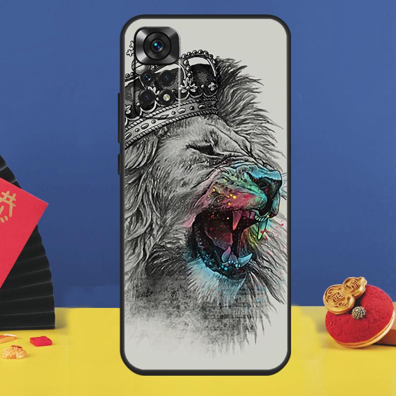 Custodia per Telefono con Design di Leone Ruggenti Per Xiaomi Redmi Note 14 Pro 12 11 9 10 13 15 Pro Plus 10C 12C 13C 14C 15C Cover