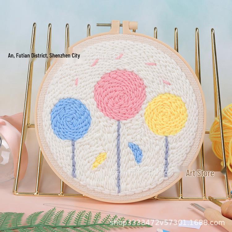 Quick-Start Russian Punch Needle Kit: DIY Embroidery for Decorative Wedding Gift Material Pack (no punch needle or stand)