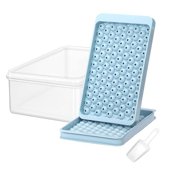 Mini Ice Cube Tray with Shovel And Storage Box Easy Release Ice Mold 104 Cubes Ice Ball Maker for Freezer Chilling Drink Coffee Juice