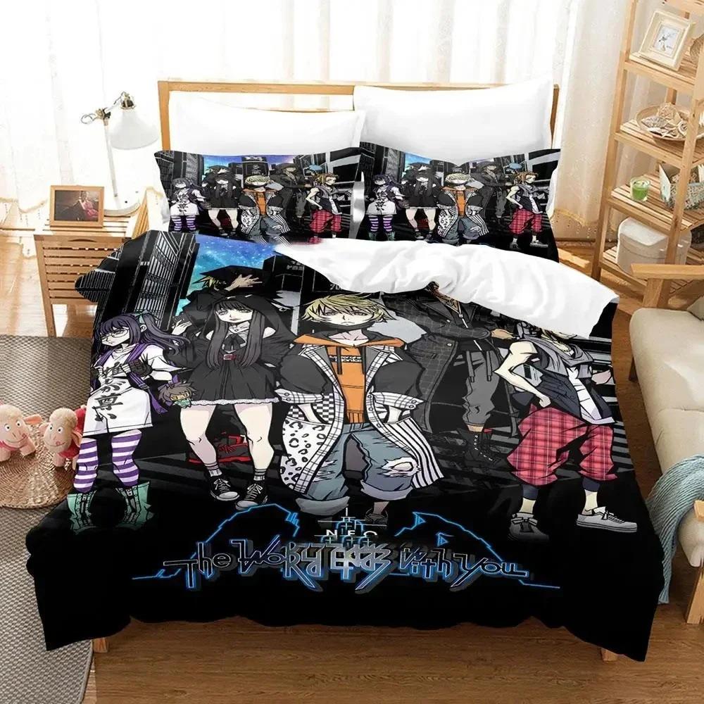 3D Druck Neku Sakuraba World Ends Bettwäsche Set Bettbezug Bett Set Steppdecke Kissenbezug Bettdecke King Queen Size Jungen Erwachsene