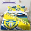 Leeds United Logo Muster Bettwäsche Set Bettbezug Kissenbezug Heimdekoration Geschenk (1 Bettbezug + 2 Kissenbezüge, ohne Füllung)