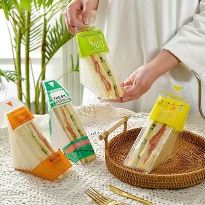 100 Stück Sandwichverpackungen, spezielle, leicht zu zerreißende, transparente Dreieck-Kuchenverpackungstüte zum Einmalgebrauch