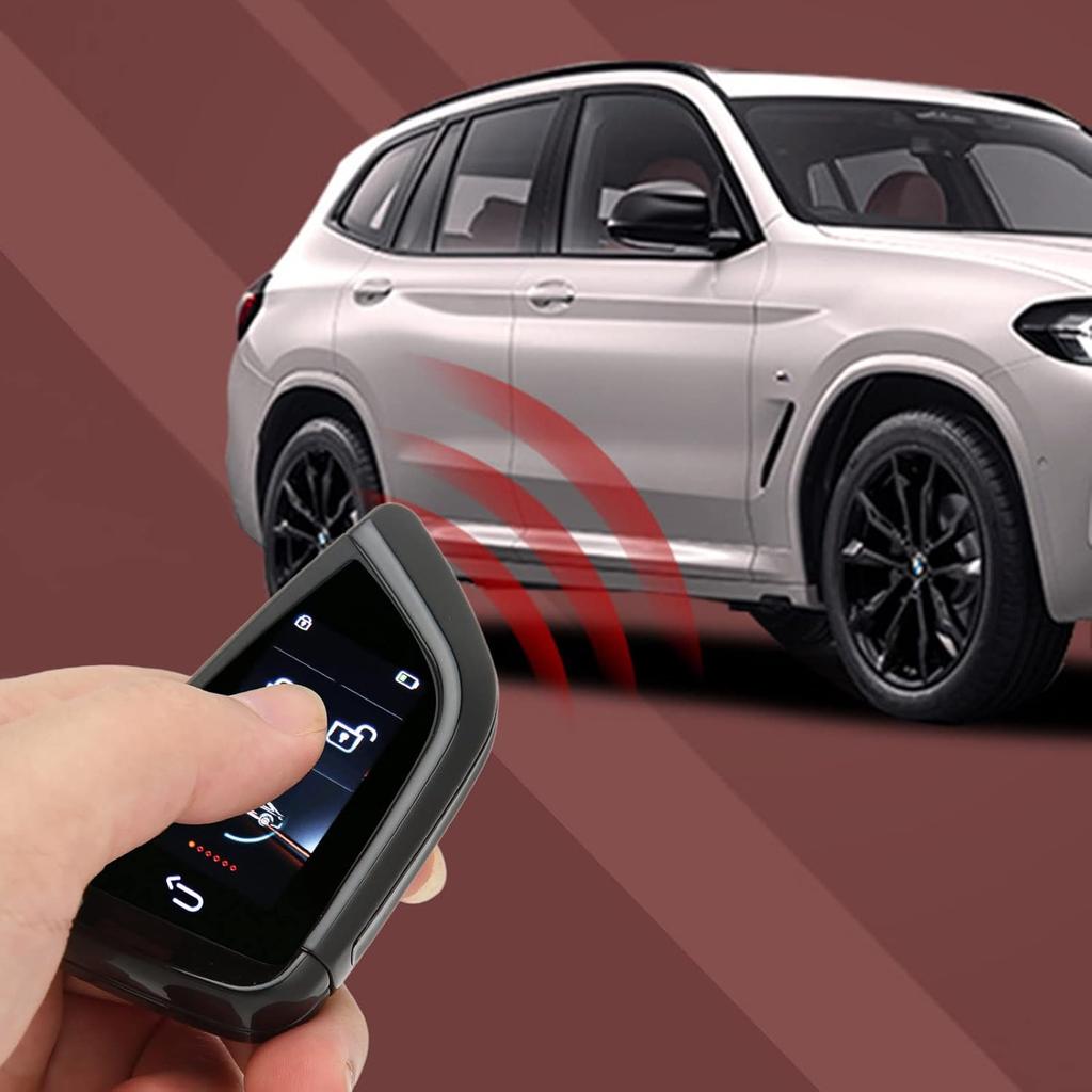Aramox Smart Remote Car Key LCD Screen 5.0 Anti Key Loss Keyless Entry Auto Lock Remote Control Key Fob for One Click Start Car (Black)
