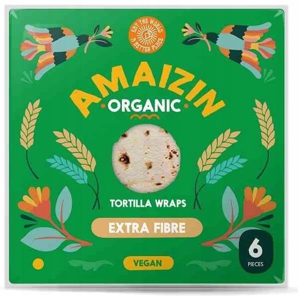 TORTILLA WRAPS WITH BRAN (SOURCE OF DIETING FIBER) ORGANIC 240 g - AMAIZIN