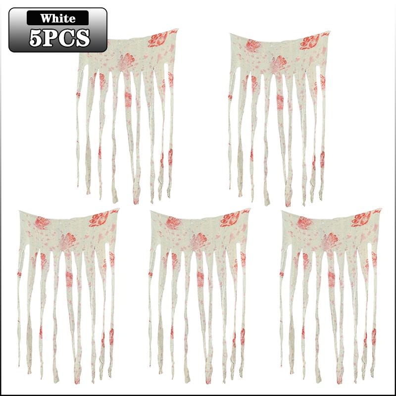 1-10PCS Halloween Blood Handprint Door Curtain Gauze Scary Wall Hanging Ghost Festival Horror Scene Party Decoration Prop