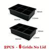 4/6/8/15 Grids Ice Cube Molds Food Grade Silicone Ice Cube Flexible Ice Molds with Lids Big Square Cubed Ice Trays for Whiskey