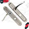 Door Handle Long Plate Toilet Lock For Bathroom Classic Satin 72 MM