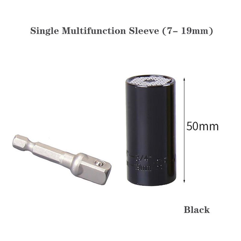 

Multifunctional Torque Wrench Socket Set 7-19mm with Color Sleeve Ratchet Adapter for Electric Drill Universal Hand Tool чорний