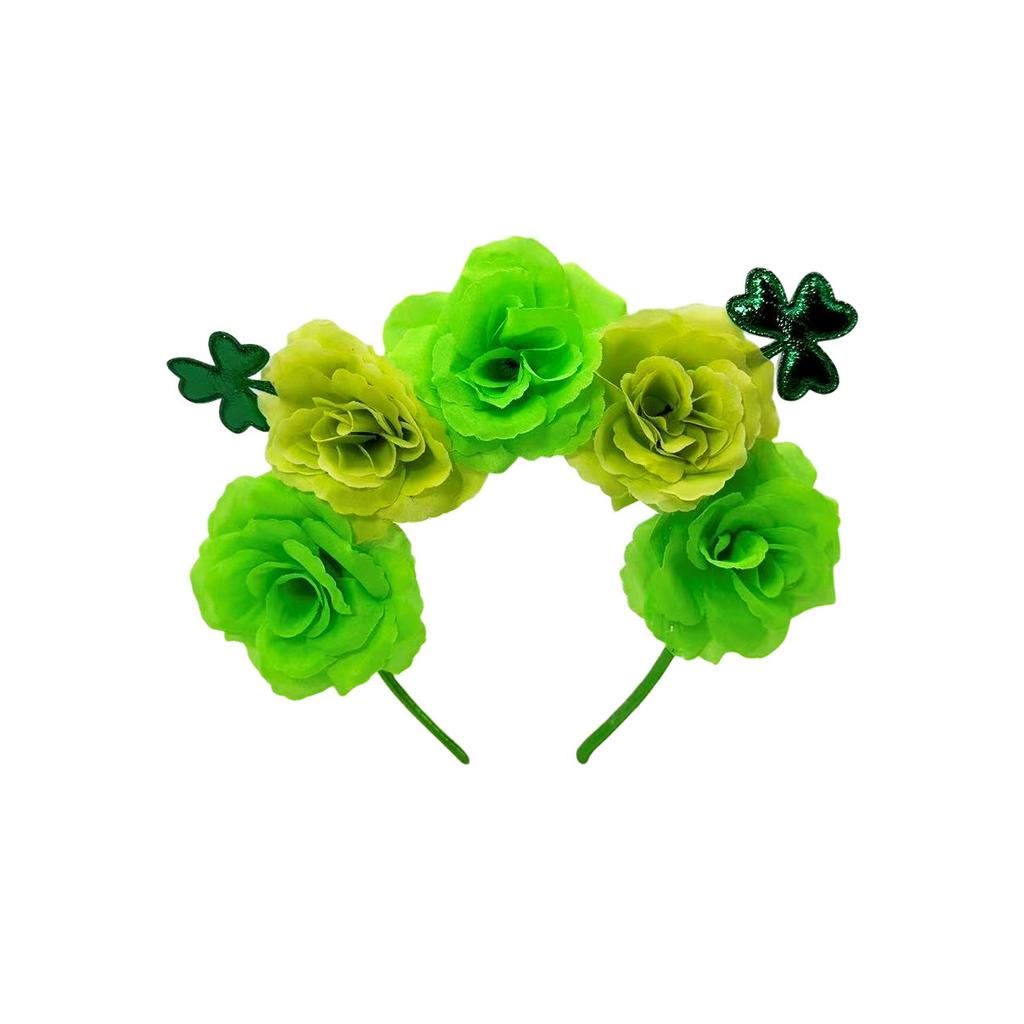 New Irish Day Headband Clover Rose Headband St. Patrick's Day Carnival Party Headpiece