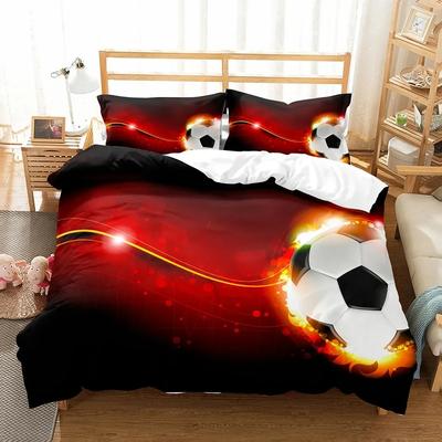 Soccer Sport Theme Comfortable Duvet Quilt Cover Pillowcase Bedding Set Children Bedroom Decoration Home Textile