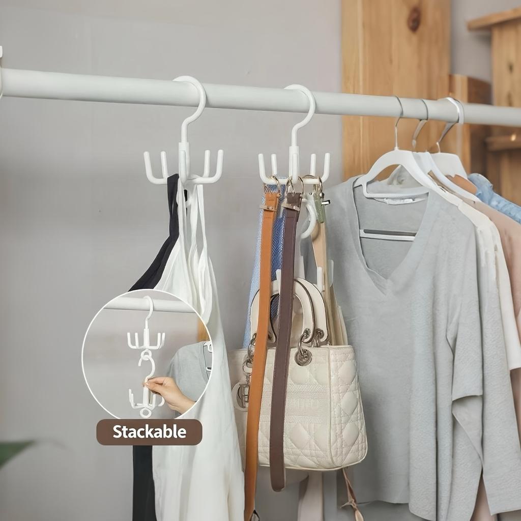 360° Rotating Hook - A Space-saving Multi-functional Wardrobe Organizer, Perfectly Suitable for Belts, Ties, Bras and Scarves