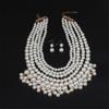 Simulated Pearls Necklace with Earrings Set Exaggerated Pearls Necklaces Present for Women Suitable for Any Occasion