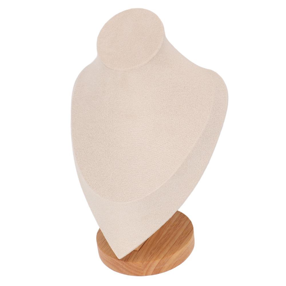 Wood Solid Wood Bust Necklace Display Stand Jewelry shop counter display бежевый