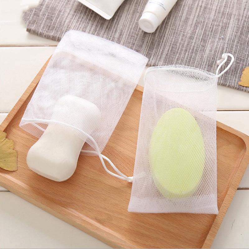 10cps Soap Foaming Net Soap Facial Cleanser Foaming Plastic Net Double Layer Clean Face Foaming Net Bathroom Accessories