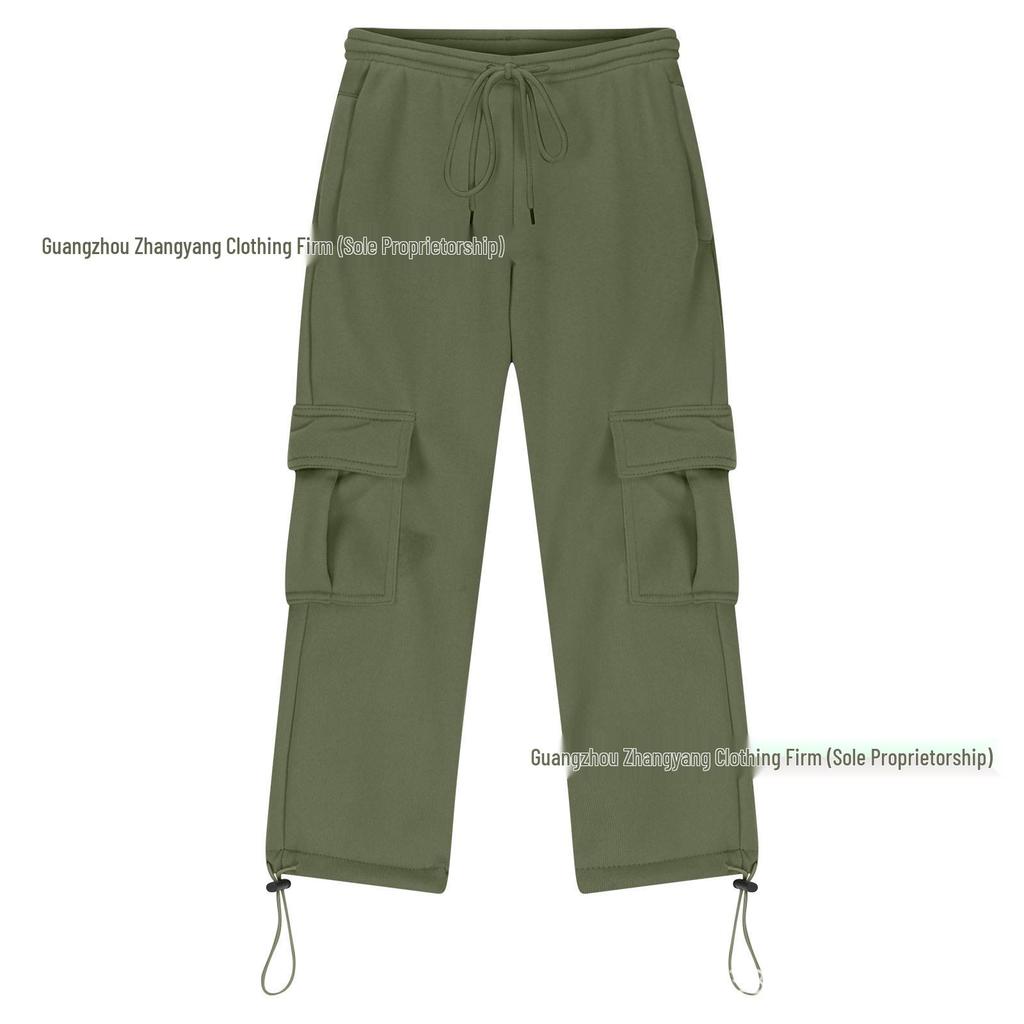 2024 Boys' European & American Multi-Pocket Drawstring Cargo Sweatpants for Middle & Big Kids