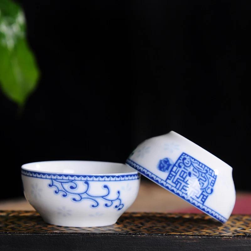 4pcs High white blue and white cup, glazed ceramics tea cups Kung Fu Teacup,Chinese style teacups,Tea accessories Puer cup set