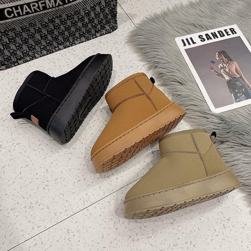 Cotton shoes warm and velvet 2025 short boots Northeast versatile thick-soled winter snow boots women's new models are thickened and cold-resistant