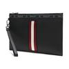 Bally Klassische Rot-Weiß gestreifte Business Casual Commuter Leder Clutch Tasche Herren Clutch Tasche Schwarz BENERY-HP-100