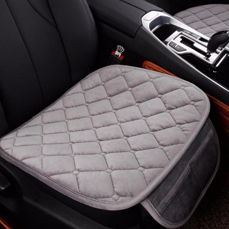 Velvet Elastic Plush Anti Slip Car Seat Cushion Pad Lattice Pattern