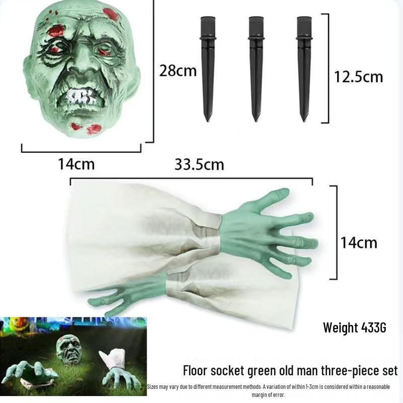 Halloween Skull Head Lawn Stakes: Haunted Escape Room Decor - Undead Trio