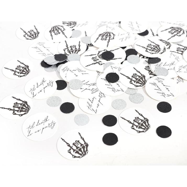 Til Death Do Us Bride or Die - 180pcs Confetti, Gothic Decor for Bachelorette Party