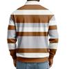 Men's Casual Loose Colorblock Print Lapel Button Long Sleeve Top