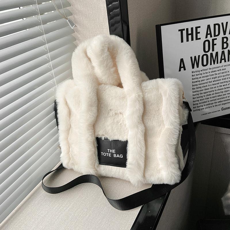 Autumn and Winter New Plush Bag Women's Bag Portable Tote Bag Large Capacity Shoulder Crossbody Hair Bag