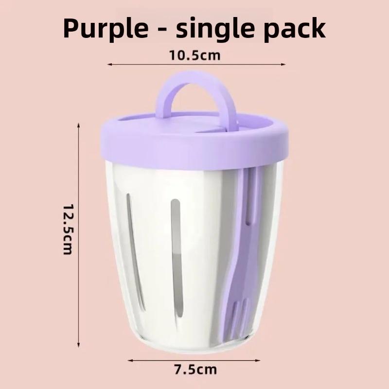 Fruit Cup - Portable, with Water-draining Feature, Comes with A Fork. Breakfast Salad Cup. Take-away for Outdoor Picnic. Fruit Cup Made of Oatmeal.