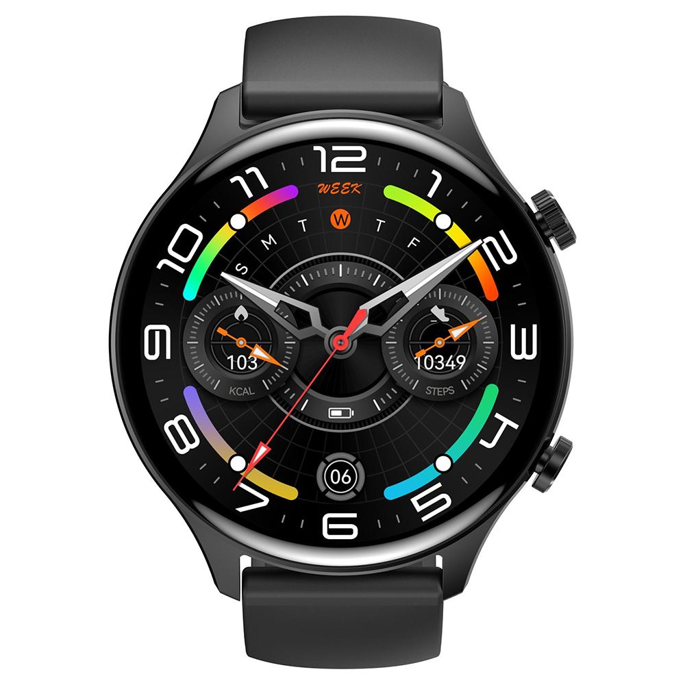 

HK75 Ultra Thin Smart Watch AMOLED Screen Bluetooth-Compatible Calling NFC Waterproof Health Monitor Sports Watch Black