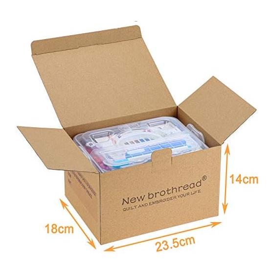 New brothread40 Brother Color 500M Sewing Machine Embroidery Thread with Clear Plastic Storage Box for Embroidery Machine