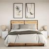 Nightstands with LED Lights 2 pcs White Particleboard