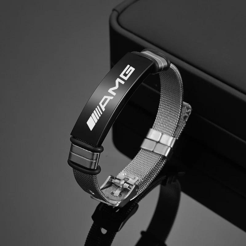 MTT5 For Mercedes Benz AMG W203 W206 W220 W205 W211 W212 W201 W168 W108 Fashion Car Logo Stainless Steel For Men Boy Accessories Gift