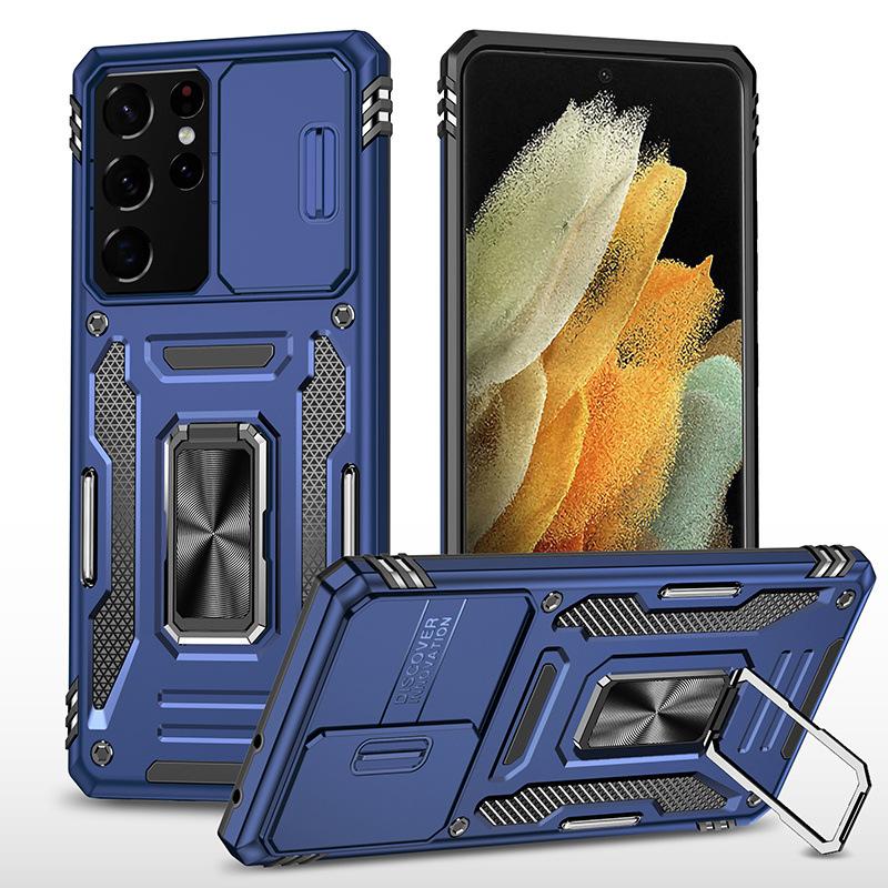 New Model Is Suitable for Samsung S25 Ultra Multi Function Ring Holder Mobile Phone Case S22 Guest Armor Anti Fall Case