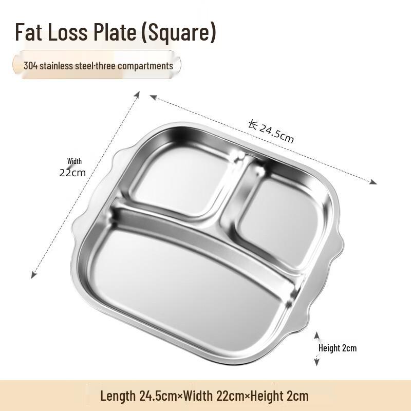 304 Stainless Steel Compartmentalized Lunch Tray